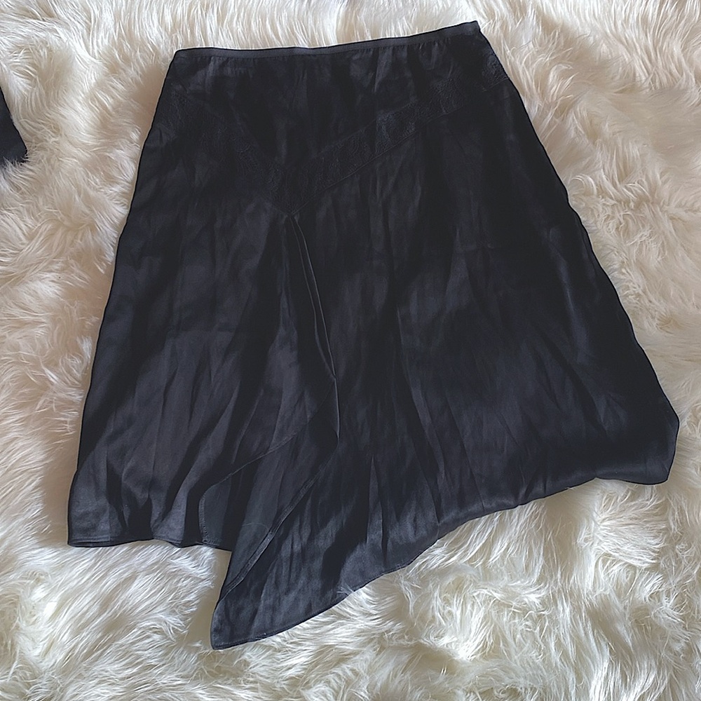 Diane VonFursteberg silk slip skirt with lace detailing